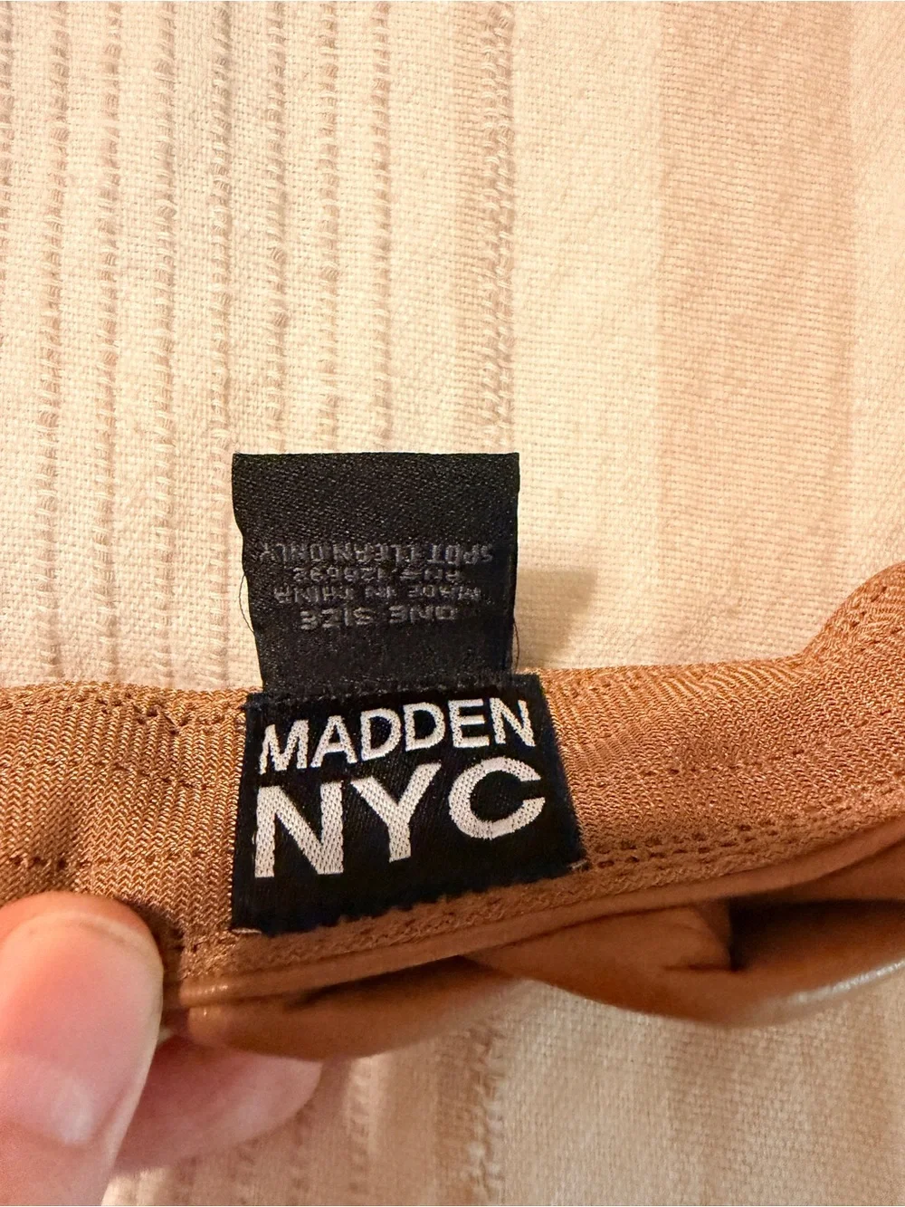 Madden NYC Braided Faux Leather Visor Brown Tan Adjustable One Size